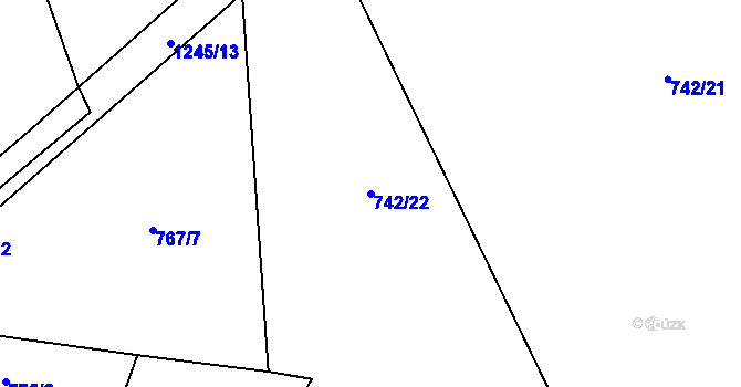 Parcela st. 742/22 v KÚ Lestkov pod Kozákovem, Katastrální mapa