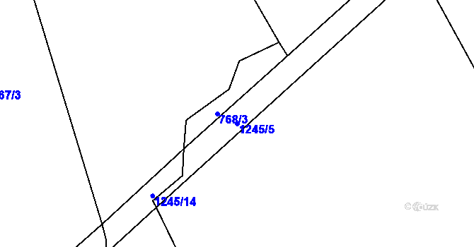 Parcela st. 1245/5 v KÚ Lestkov pod Kozákovem, Katastrální mapa