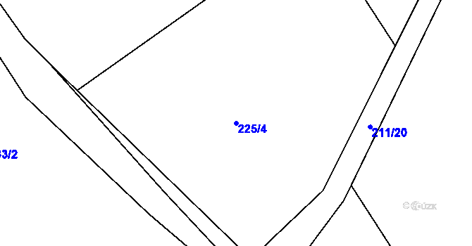 Parcela st. 225/4 v KÚ Lestkov pod Kozákovem, Katastrální mapa