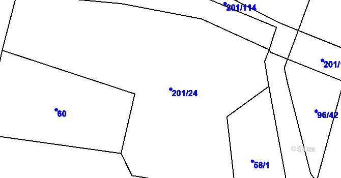 Parcela st. 201/24 v KÚ Radostov, Katastrální mapa