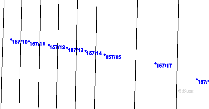 Parcela st. 157/15 v KÚ Radostov, Katastrální mapa