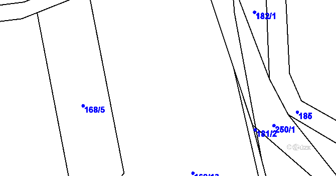 Parcela st. 169/12 v KÚ Radostov, Katastrální mapa