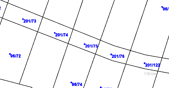 Parcela st. 201/75 v KÚ Radostov, Katastrální mapa