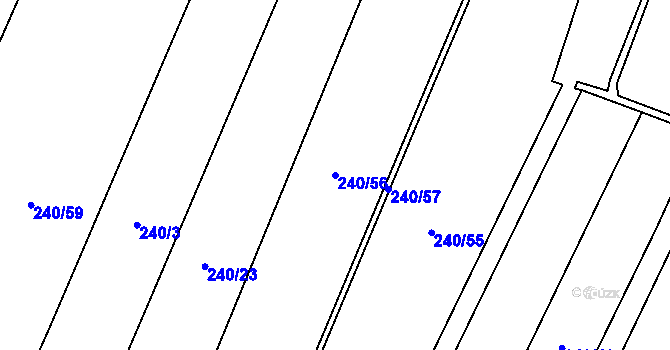 Parcela st. 240/56 v KÚ Radostov, Katastrální mapa