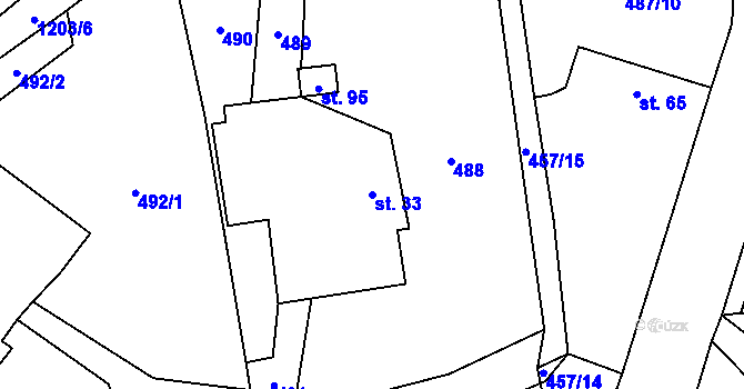 Parcela st. 33 v KÚ Radostovice u Smilových Hor, Katastrální mapa