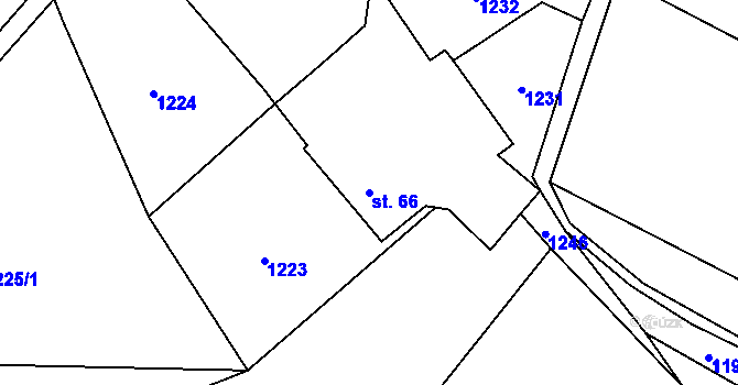 Parcela st. 66 v KÚ Radostovice u Smilových Hor, Katastrální mapa