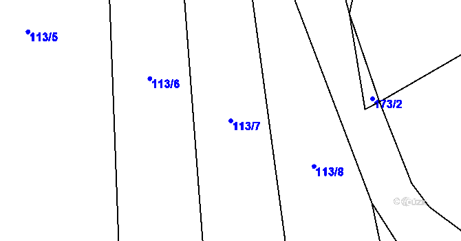Parcela st. 113/7 v KÚ Radostovice u Smilových Hor, Katastrální mapa