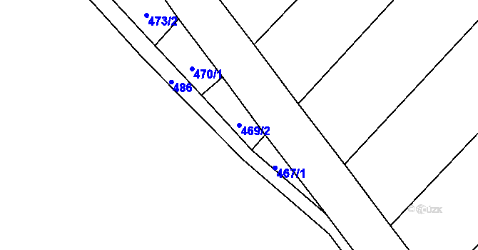 Parcela st. 469/2 v KÚ Radostovice u Smilových Hor, Katastrální mapa