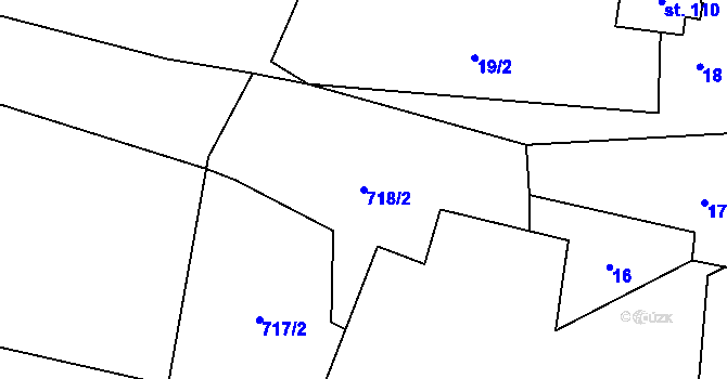 Parcela st. 718/2 v KÚ Radostovice u Smilových Hor, Katastrální mapa