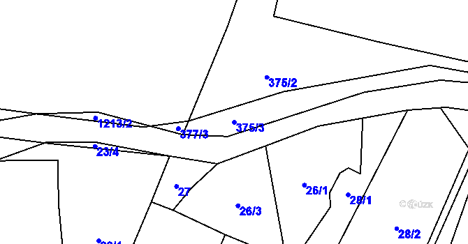 Parcela st. 375/3 v KÚ Radostovice u Smilových Hor, Katastrální mapa