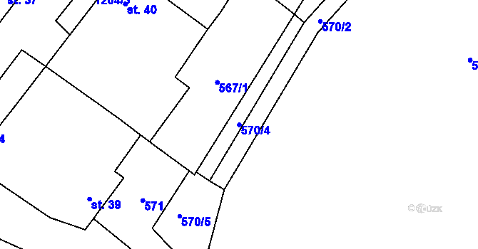 Parcela st. 570/4 v KÚ Radostovice u Smilových Hor, Katastrální mapa