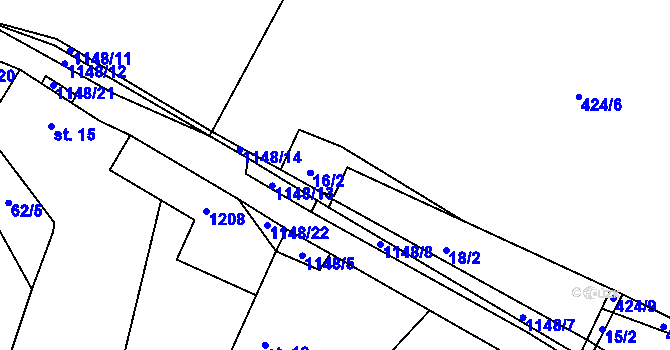 Parcela st. 16/3 v KÚ Radošice, Katastrální mapa