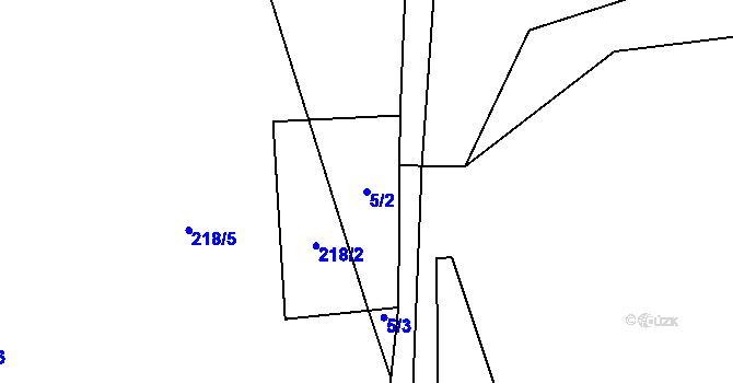 Parcela st. 5/2 v KÚ Radošice, Katastrální mapa