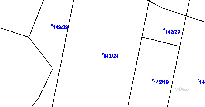 Parcela st. 142/24 v KÚ Radošice, Katastrální mapa