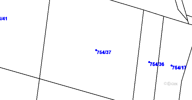 Parcela st. 754/37 v KÚ Radošice, Katastrální mapa