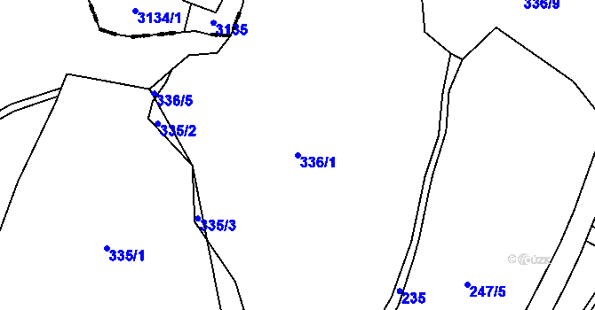 Parcela st. 336/1 v KÚ Horní Smrčné, Katastrální mapa