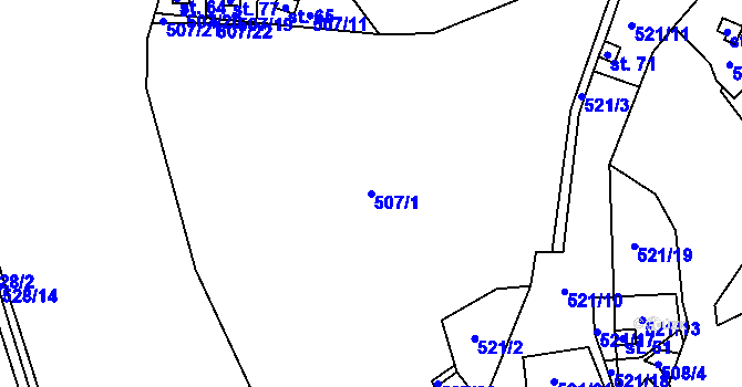 Parcela st. 507/1 v KÚ Horní Smrčné, Katastrální mapa