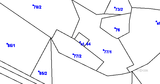 Parcela st. 64 v KÚ Radošov, Katastrální mapa