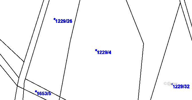 Parcela st. 1229/4 v KÚ Radošov, Katastrální mapa