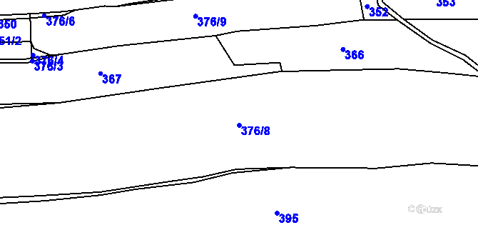 Parcela st. 376/8 v KÚ Radošov, Katastrální mapa