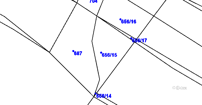 Parcela st. 656/15 v KÚ Radošov, Katastrální mapa