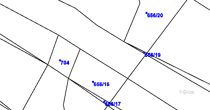 Parcela st. 656/18 v KÚ Radošov, Katastrální mapa