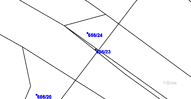Parcela st. 656/23 v KÚ Radošov, Katastrální mapa