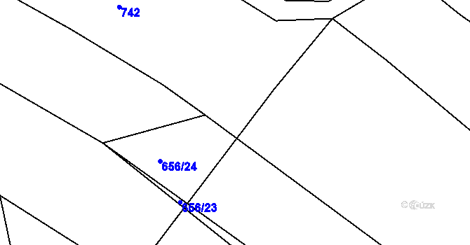 Parcela st. 656/25 v KÚ Radošov, Katastrální mapa