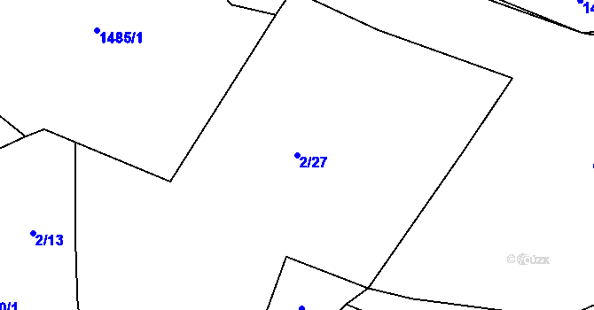 Parcela st. 2/27 v KÚ Radošov, Katastrální mapa