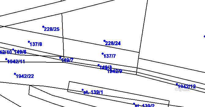 Parcela st. 137/7 v KÚ Radošovice u Vlašimi, Katastrální mapa