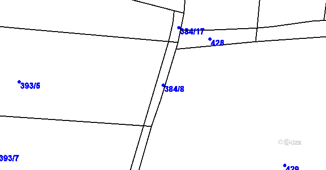 Parcela st. 384/8 v KÚ Radošovice u Vlašimi, Katastrální mapa