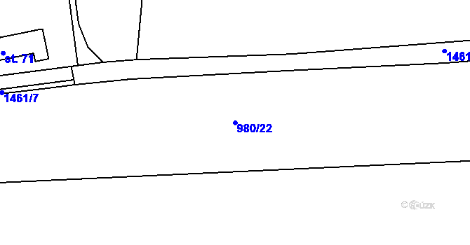 Parcela st. 980/22 v KÚ Tupesy, Katastrální mapa