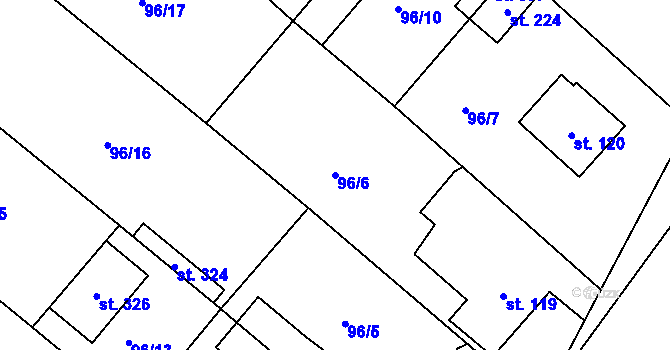 Parcela st. 96/6 v KÚ Radošovice u Strakonic, Katastrální mapa