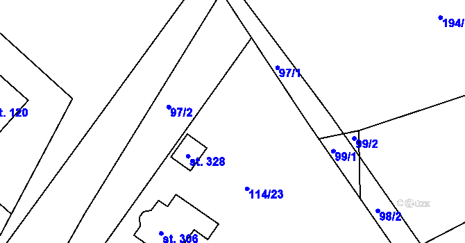 Parcela st. 97/3 v KÚ Radošovice u Strakonic, Katastrální mapa