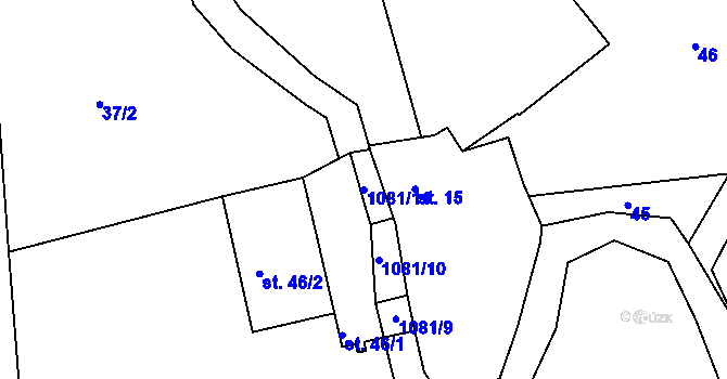 Parcela st. 1081/11 v KÚ Radošovice u Strakonic, Katastrální mapa