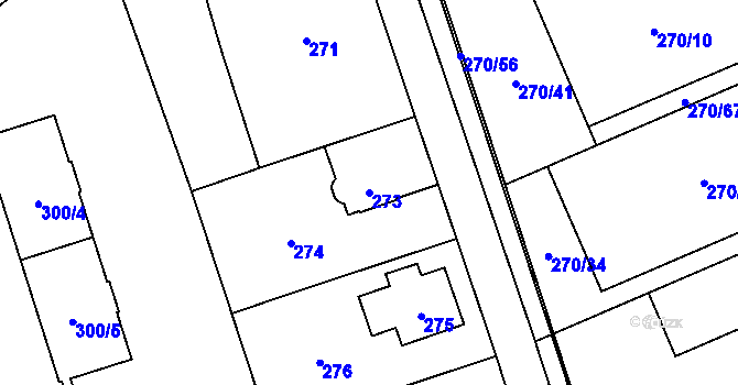Parcela st. 273 v KÚ Radotín, Katastrální mapa