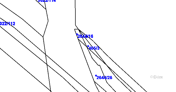 Parcela st. 405/3 v KÚ Radotín, Katastrální mapa