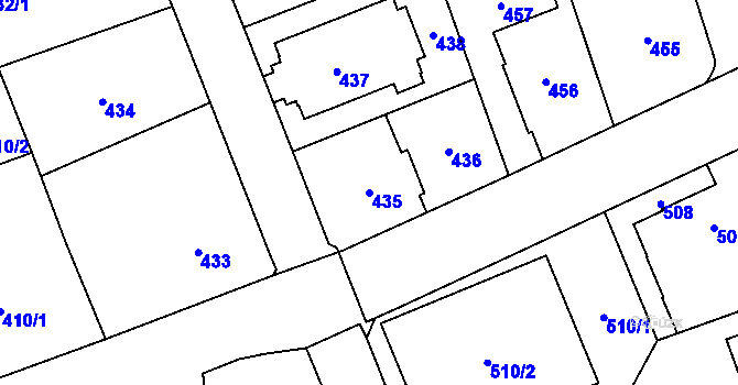 Parcela st. 435 v KÚ Radotín, Katastrální mapa