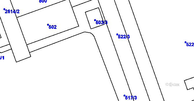 Parcela st. 503/1 v KÚ Radotín, Katastrální mapa