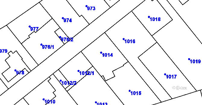 Parcela st. 1014 v KÚ Radotín, Katastrální mapa