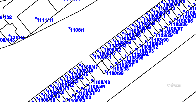 Parcela st. 1108/17 v KÚ Radotín, Katastrální mapa