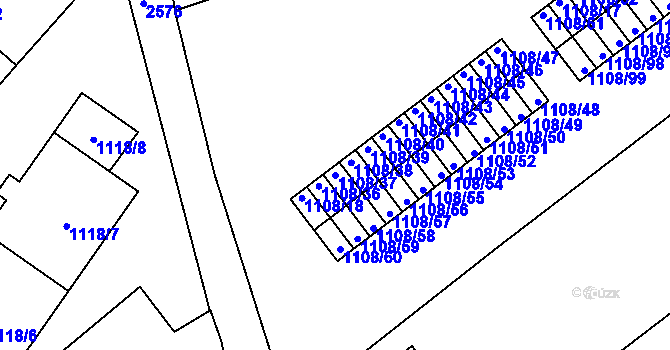 Parcela st. 1108/37 v KÚ Radotín, Katastrální mapa