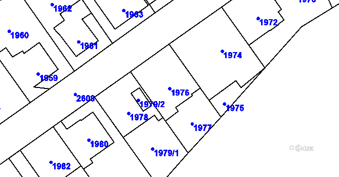 Parcela st. 1976 v KÚ Radotín, Katastrální mapa