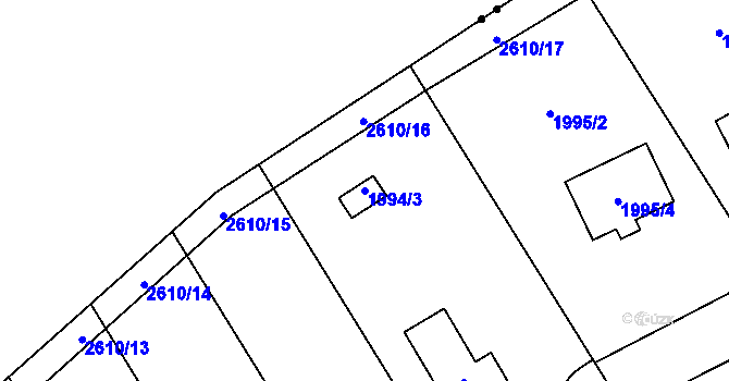 Parcela st. 1994/3 v KÚ Radotín, Katastrální mapa