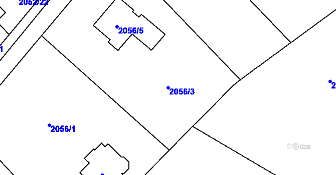 Parcela st. 2056/3 v KÚ Radotín, Katastrální mapa