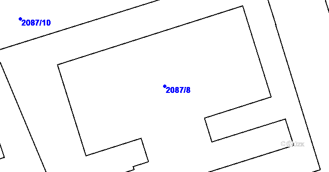 Parcela st. 2087/8 v KÚ Radotín, Katastrální mapa