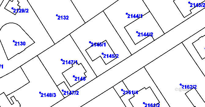 Parcela st. 2145/2 v KÚ Radotín, Katastrální mapa