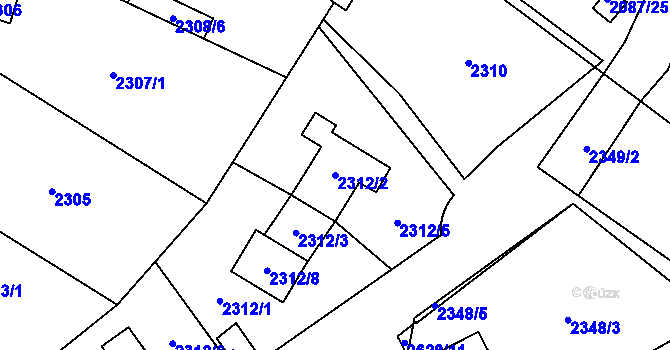 Parcela st. 2312/2 v KÚ Radotín, Katastrální mapa