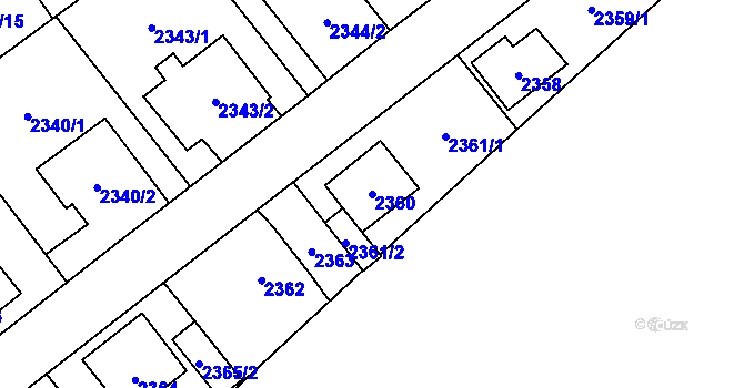Parcela st. 2360 v KÚ Radotín, Katastrální mapa