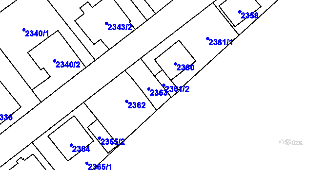 Parcela st. 2361/2 v KÚ Radotín, Katastrální mapa